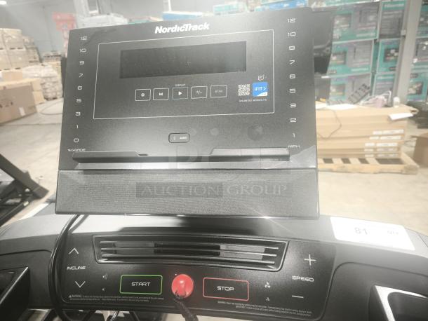 NordicTrack T Series 8 Treadmill, model NTL10425, in tested working condition. Features incline and speed controls.