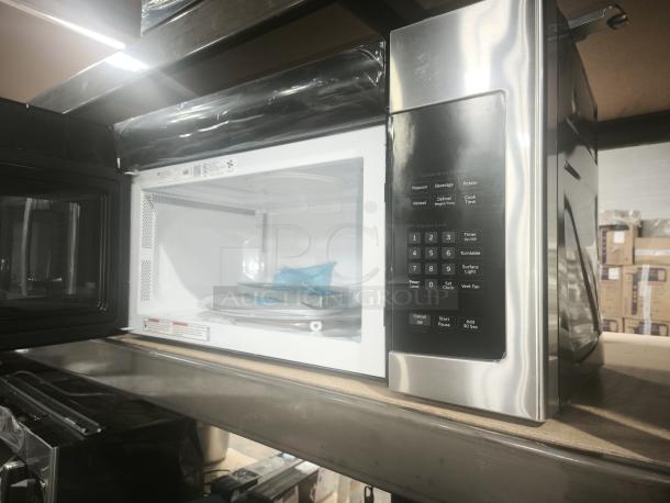 BRAND NEW GE 1.6 Cu. Ft. Over-the-Range Microwave, Model JNM3163RJ6SS, stainless steel with recirculating venting.