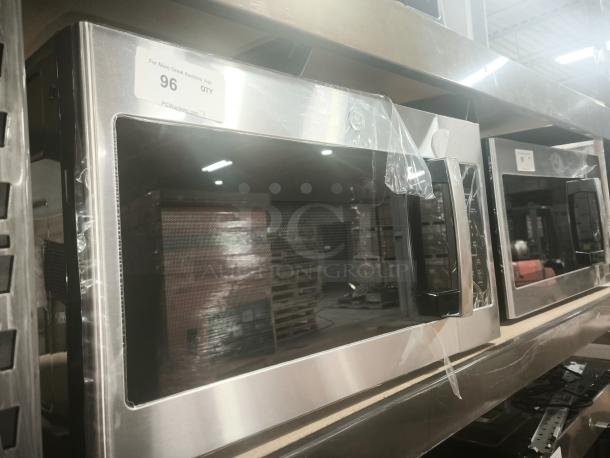 BRAND NEW GE 1.6 Cu. Ft. Over-the-Range Microwave Oven, model JNM3163RJ6SS, with recirculating venting, in package.