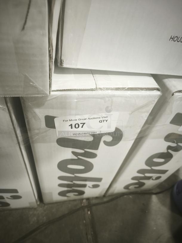 Brand new Frolic Ice Cream Maker in packaging, Model: Frolic Machine. Box features "Frolic" branding and auction tag with number 107.