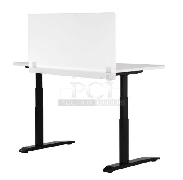 BRAND NEW Safco 7516 Series Wellness Panel, 47.5x2.5x23.5 inches, acrylic, white, designed for desk privacy and wellness.