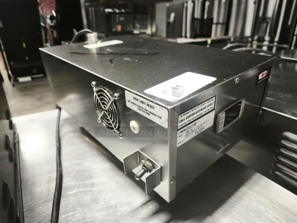 Carter-Hoffmann KFCEVOBH240 Heater, Model 27080-2294, visible labels and reset button, stainless steel, good condition.