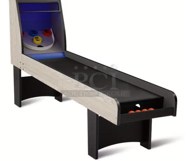 96" Skee-Ball Arcade Table Machine, new condition, featuring classic design, vibrant target area, for home or commercial use.