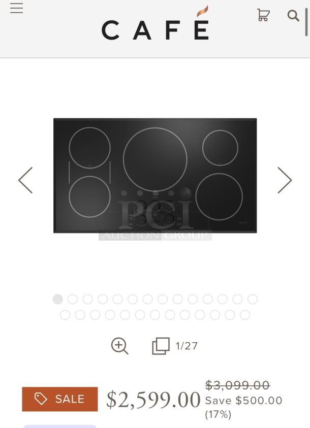 BRAND NEW Café 36" Built-In Touch Control Electric Induction Cooktop, Model CHP90361TBB, Black, ENERGY STAR rated.