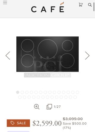 BRAND NEW Café 36" Built-In Touch Control Electric Induction Cooktop, Model CHP90361TBB, Black, ENERGY STAR rated.
