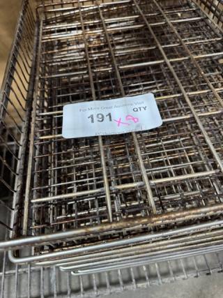 Chrome plated footed wire cooling rack, 12" x 16.5", for half size sheet pan, good condition, auction tag visible.