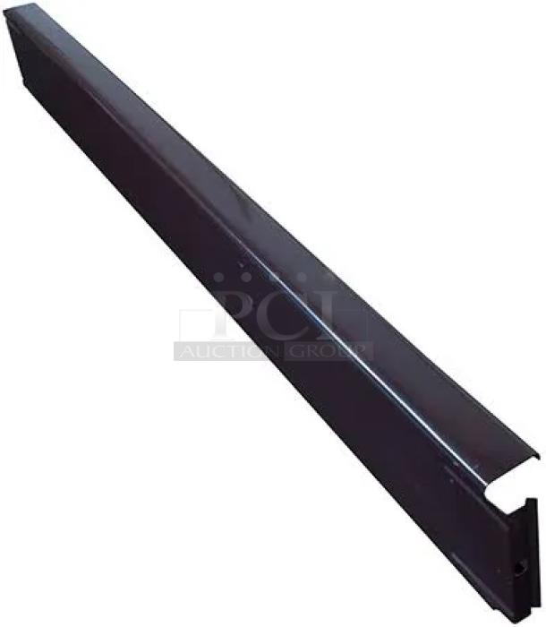 48'' Closed Base Front Cover, black metal, in good condition, designed for structural reinforcement or installation purposes.