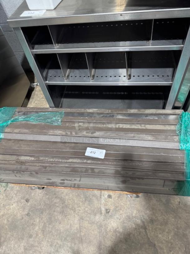 CLOSED BASE FRONT COVER 48'' in steel, rectangular design, new condition, labeled with the number "212".