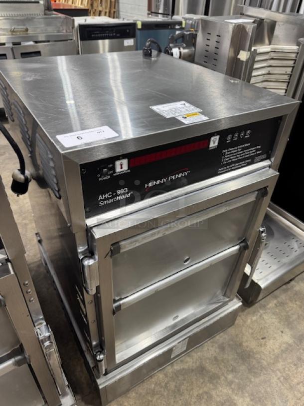 Henny Penny AHC-993 humidified heated pass-thru holding cabinet, stainless steel, 120V, SmartHold, tested and working.