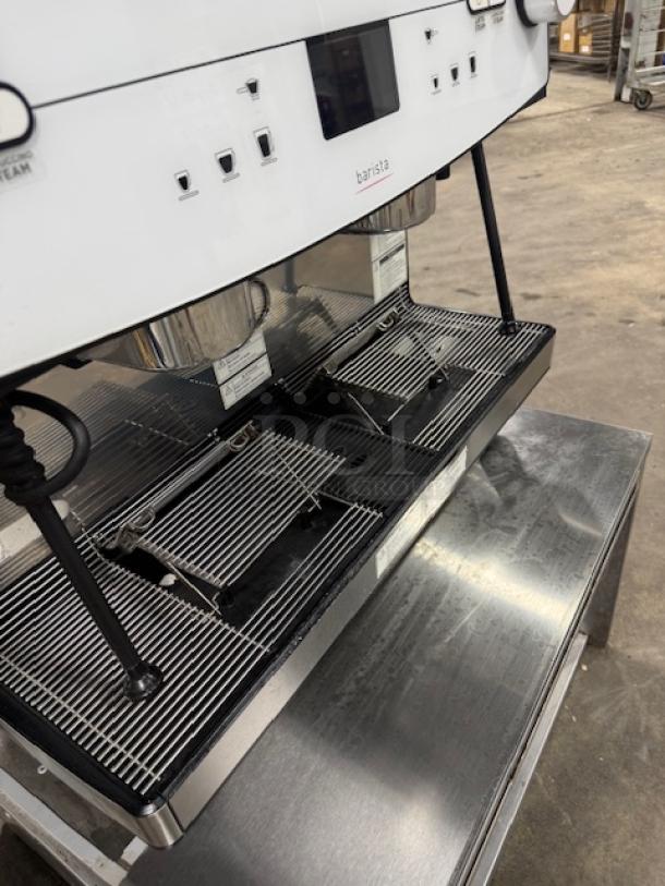 Schaerer Coffee Barista 349.BARISTA full automatic espresso machine, stainless steel, dual spouts, commercial use.