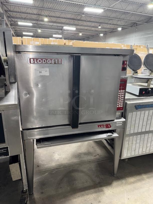 BLODGETT commercial electric convection oven, stainless steel, front panel with control buttons, used condition.