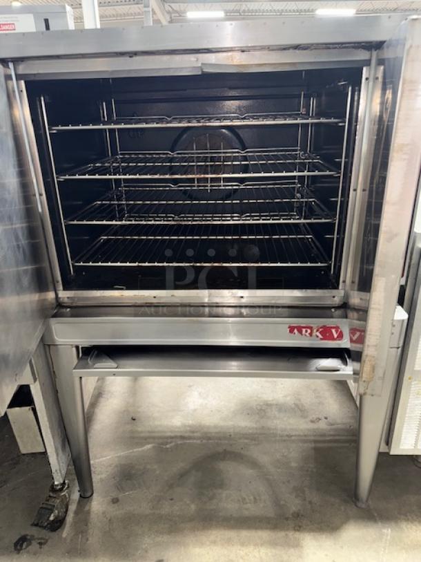 BLODGETT commercial electric convection oven, stainless steel, spacious interior, multiple racks, good condition.