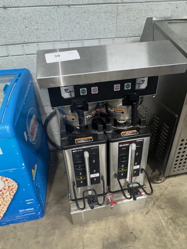 BUNN Soft Heat SH DBC Dual Coffee Brewer, tested, stainless steel, dual controls, visible brand label, excellent condition.