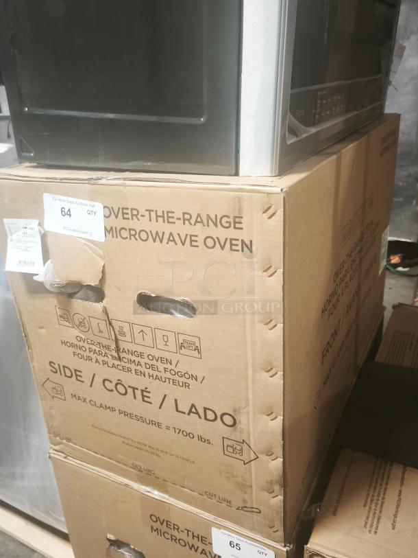 Brand new GE 1.6 Cu. Ft. Over-the-Range Microwave Oven, model JVM3160RFSS, in original packaging.