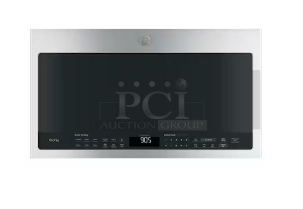 BRAND NEW GE Profile 2.1 Cu. Ft. Over-the-Range Sensor Microwave Oven, Model PVM9005S8SS, stainless steel finish.