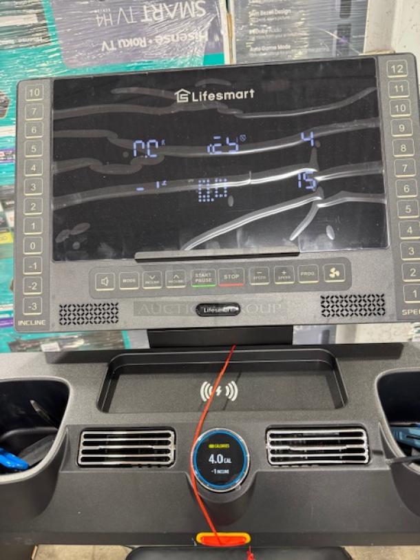 Lifesmart TM4500 PowerTouch™ treadmill console; tested, working condition. Digital display shows speed, incline, distance.