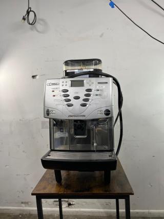 LA CIMBALI M2 BARSYSTEM commercial espresso machine, fully automatic, silver finish, dual spouts, control panel, tabletop setup.