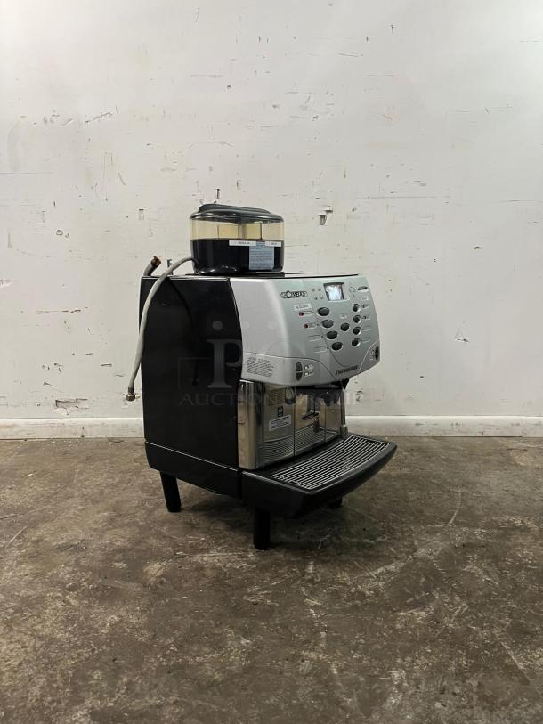 La Cimbali M2 Barsystem commercial espresso machine, fully automatic, grey and black, good condition, visible control panel.