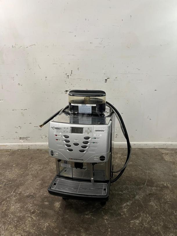 LA CIMBALI M2 Barsystem commercial espresso machine, silver, fully automatic, robust design, visible controls, used condition.
