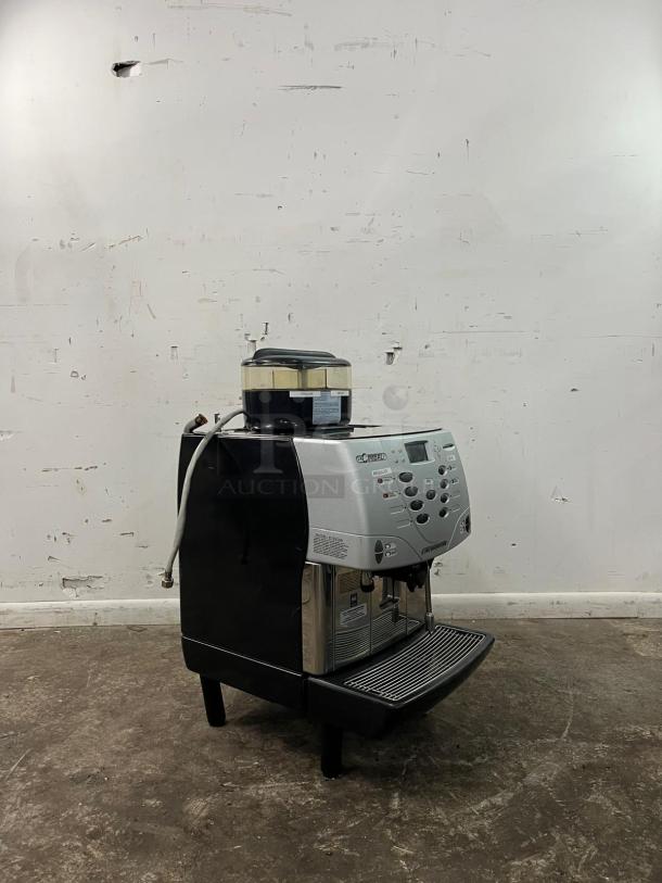 La Cimbali M2 Barsystem commercial espresso machine, fully automatic, silver and black, robust build, good condition.