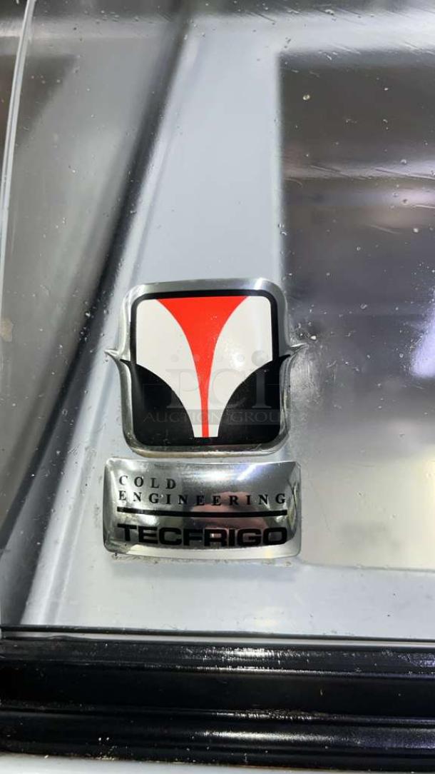 Tecfrigo Microgel 2 countertop ice cream display case with Cold Engineering logo, glass front, and black trim.