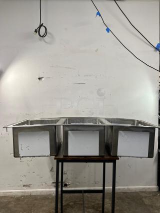 BRAND NEW Regency 16-Gauge Stainless Steel Three Compartment Drop-In Sink - Item #1224892