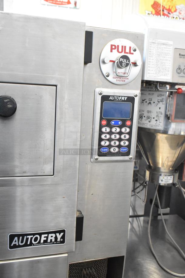 2018 Autofry MTI-40E stainless steel commercial ventless fryer. Features keypad, pull lever, and Autofry branding. Good condition.