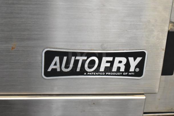 2018 Autofry MTI-40E stainless steel ventless fryer, 6.0 gallon, double basket, on casters; Autofry logo visible.