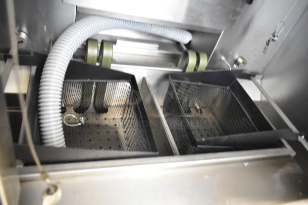 2018 Autofry MTI-40E stainless steel ventless fryer with double baskets, 240V, 3 phase, on commercial casters. 