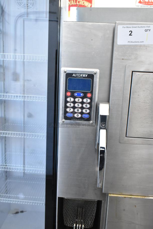2018 Autofry MTI-40E ventless fryer, stainless steel, 6.0-gallon capacity, mobile, keypad controls, commercial casters.