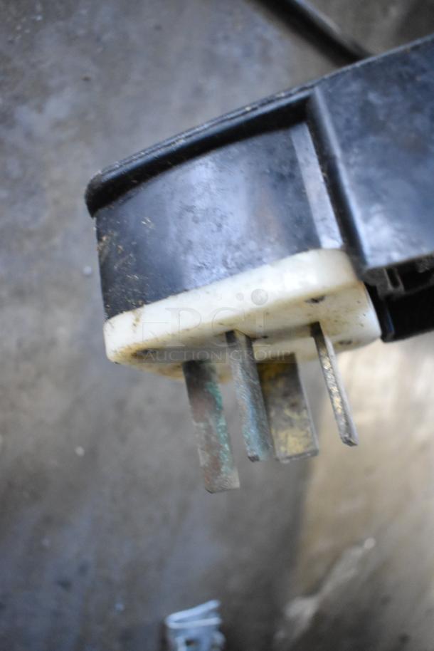 Close-up of a damaged plug connector for a 2018 Autofry MTI-40E automatic ventless fryer. Visible rust and wear present.