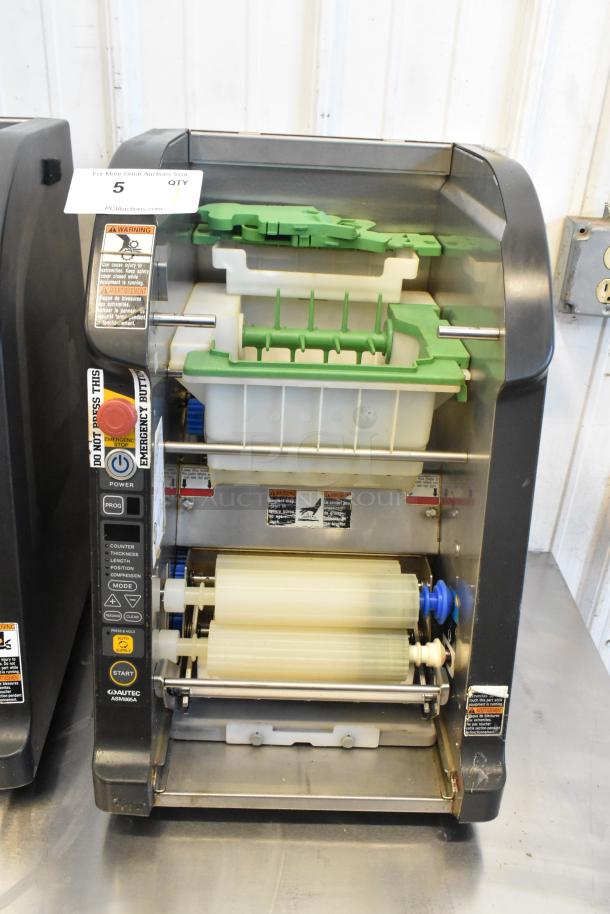 Autec Audio-Technica ASM865A sushi maker, stainless steel, commercial countertop model, 120V, 1 Phase, visible control panel.