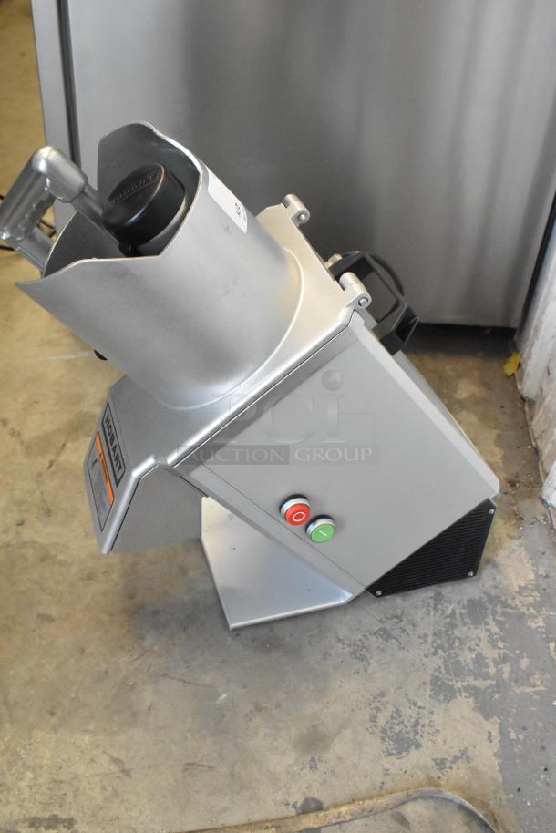 2022 Hobart FP-150 metal commercial food processor, full moon pusher, continuous feed, excellent condition, 110-120V, 1 phase.