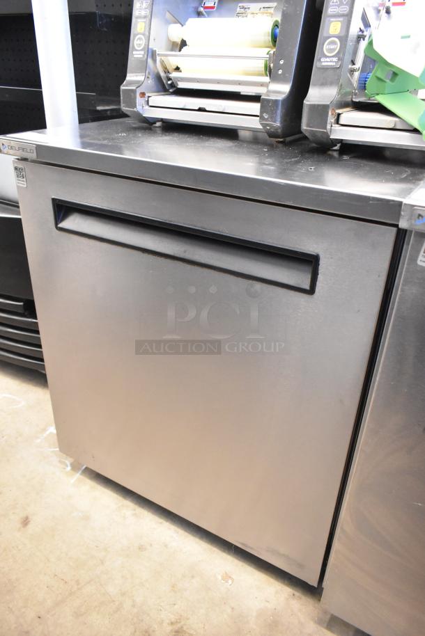 Delfield 406P-STAR2 stainless steel undercounter cooler on casters, single door, 115V, 1 phase, excellent condition.