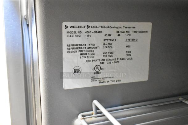 2019 Delfield 406P-STAR2 stainless steel undercounter cooler. Features 115V, 1 phase. Includes NSF and UL listings.