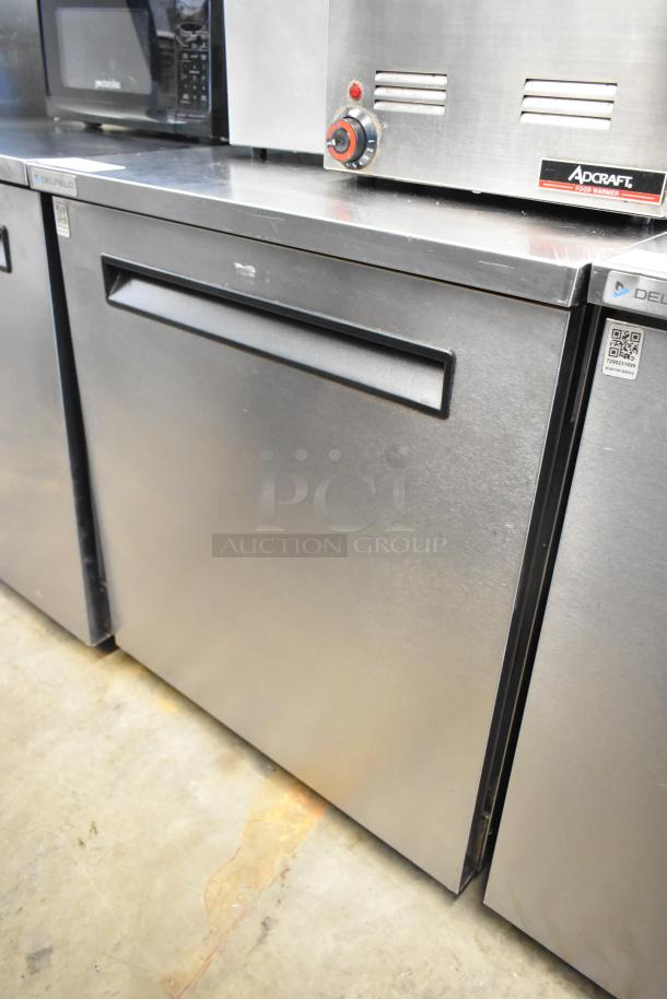 2020 Delfield 406P-STAR2 stainless steel undercounter cooler, single door, commercial casters, 115V, 1 phase.