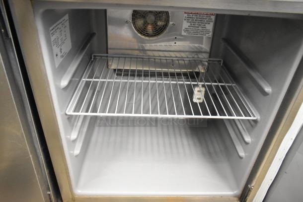 2020 Delfield 406P-STAR2 stainless steel undercounter cooler, single door, commercial casters, 115V, 1 phase.