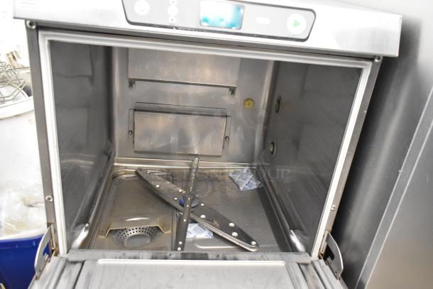 2019 Hobart LXER stainless steel undercounter dishwasher, 120/208-240V, 1 phase. Clean interior, visible control panel.