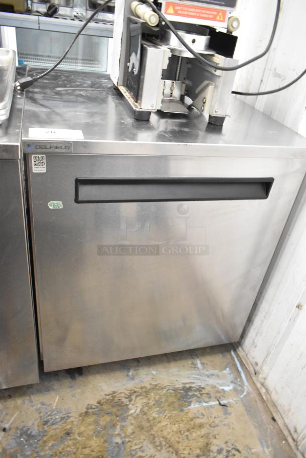 2019 Delfield 406P-STAR2 stainless steel undercounter cooler, single door, on casters, 115V, clean condition.