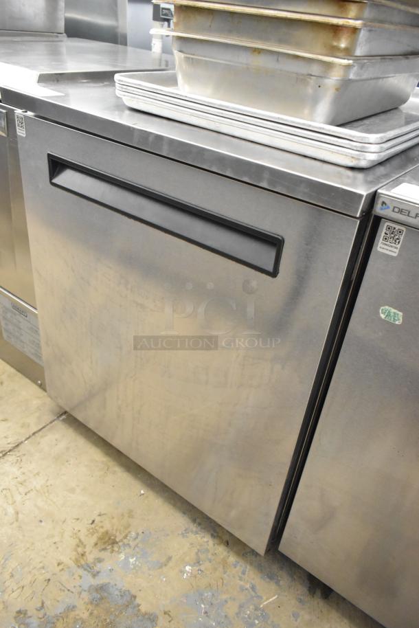 2019 Delfield 406P-STAR2 stainless steel undercounter cooler, single door, on commercial casters. 115V, 1 phase.