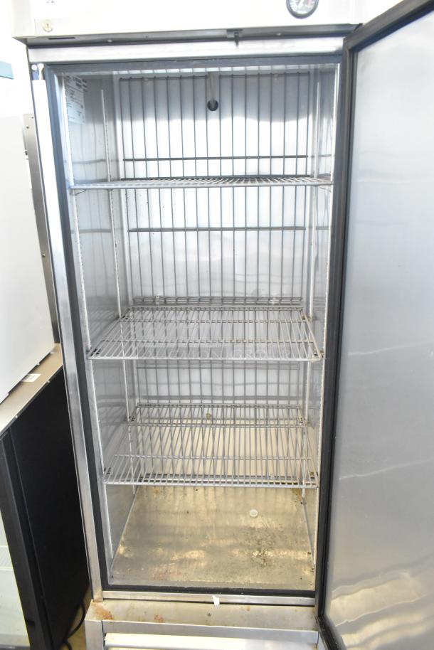 2017 True T-19F commercial stainless steel freezer, single door, poly-coated racks, 115V, 1 phase, clean condition.
