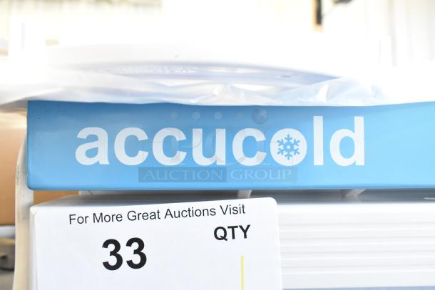 Accucold ARG3PV Mini Cooler Merchandiser with poly-coated racks; model ARG3PV, 115 volts, visible brand logo.