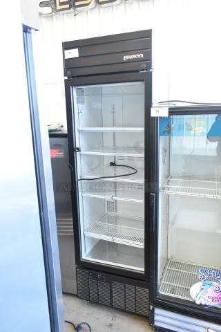 2019 Habco SE18 metal single door cooler, poly-coated racks, commercial model, 115 volts, excellent condition.