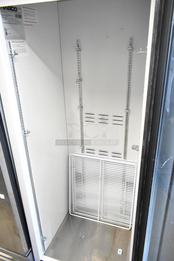 2019 Habco SE18 Single Door Reach-In Cooler, metal, poly-coated racks, 115V, 1-phase, excellent condition, interior view.