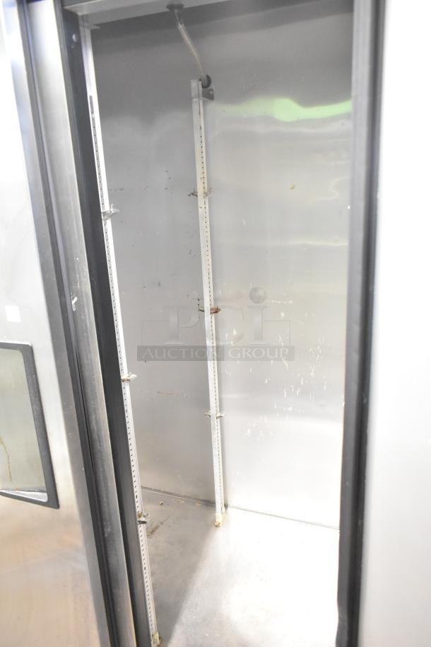 2016 True T-35 Stainless Steel Commercial 2 Door Cooler, reach-in, 115V, 1 phase, interior shown, good condition.