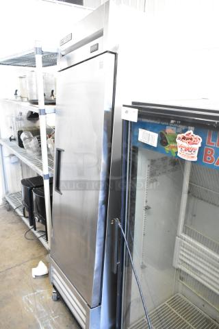 2023 True T-19F-HC stainless steel commercial freezer, single door, on casters, 115 volts, 1 phase, excellent condition.