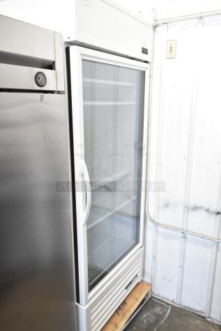 2023 True TSCI-600R-G-PH commercial cooler, single glass door, poly coated racks, excellent condition, 115V, 1 Phase.