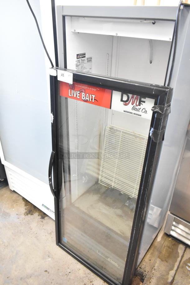 2020 True GDM-12-HC commercial cooler, metal single door, door detached. Needs repair, 115 volts, 1 phase.