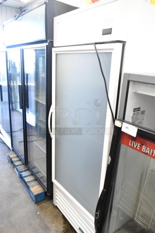 2021 True TSCI-600R-G-PH single door metal cooler, poly coated racks, 115V, 1 Phase, in good condition.