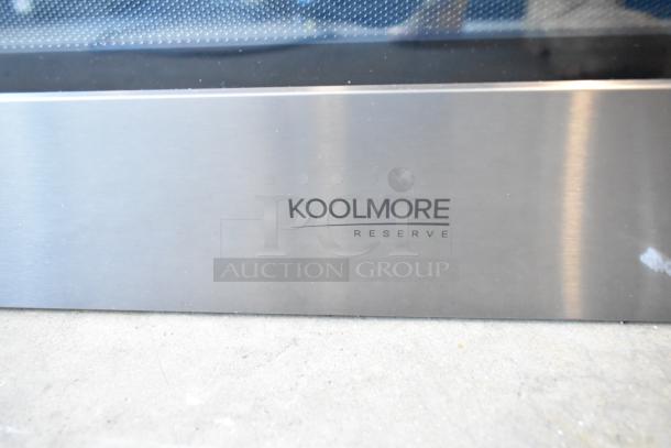 KoolMore KM-CWO30-BSS stainless steel built-in convection microwave oven, scratch and dent, model name visible.